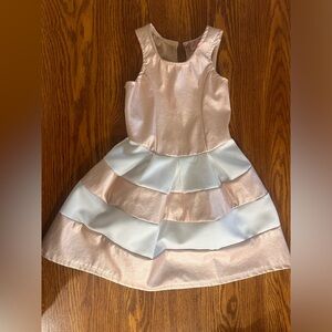 2 Hip Dress Girls Toddler  Size 4 Cream Shiny Pink Sleeveless Tank Summer Spring
